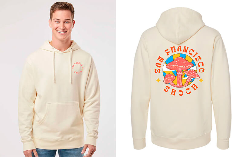 SF Shock Summer of Love Hoodie © San Francisco Shock shop