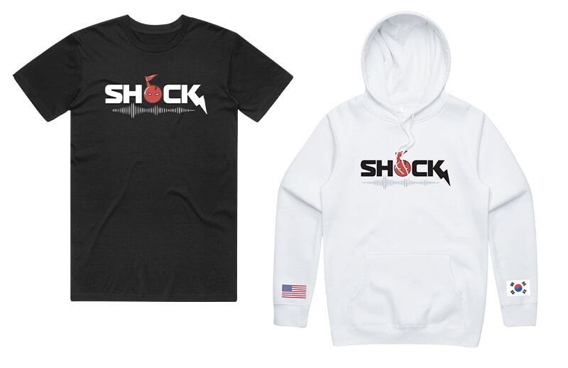 San Francisco Shock x O2 Blast Hoodie and T-shirt © SFS store