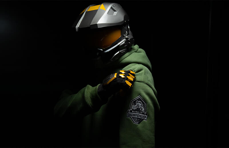 Spacestation Gaming x Halo Esports Hoodie shoulder Details © Spacestation Gaming shop