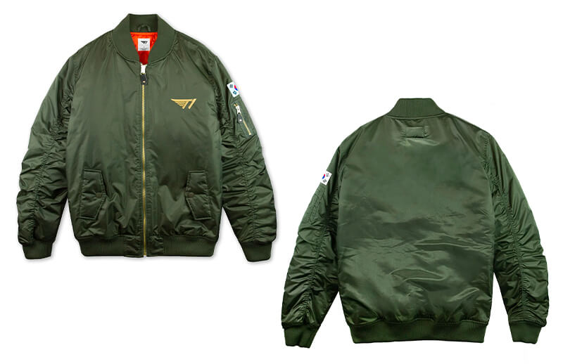 T1 new Bomber Jacket for 2022 Season Back and Front © T1 shop