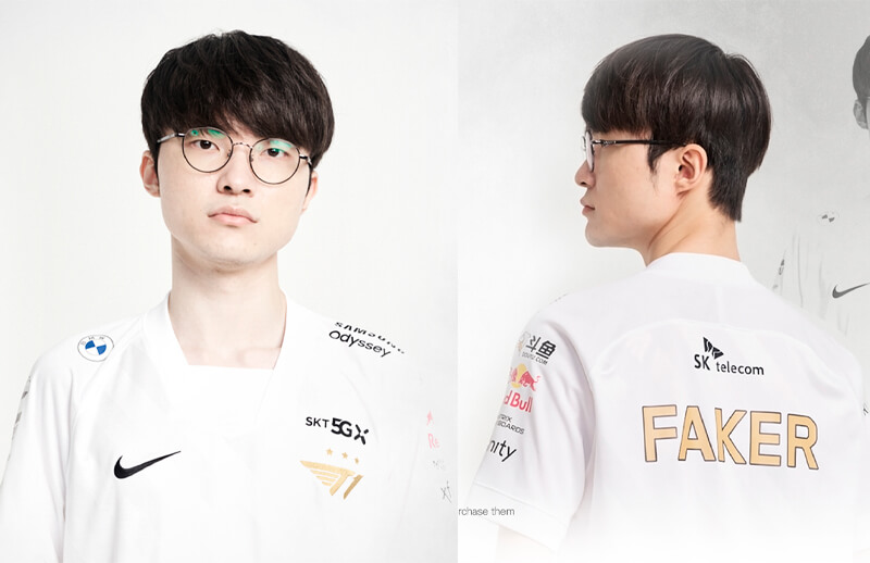 T1 x Nike Worlds 2021 Jersey Faker front and back © T1 shop
