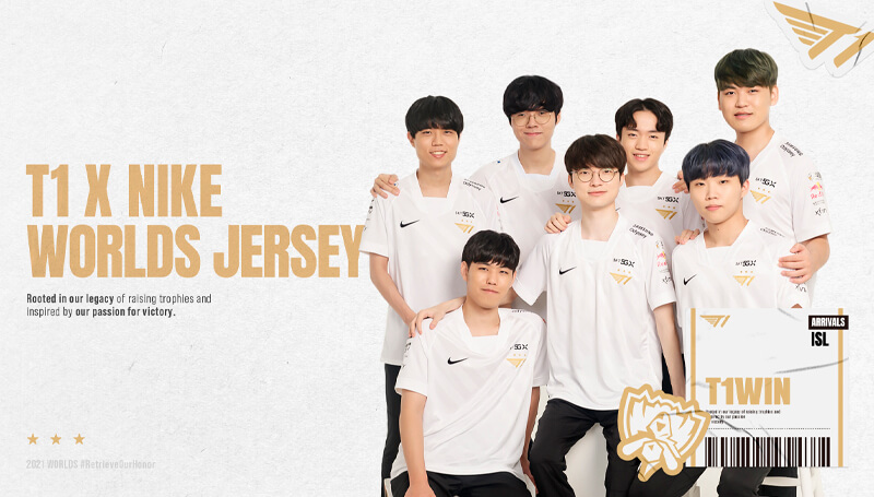 T1 x Nike official Worlds 2021 Jersey © T1 shop