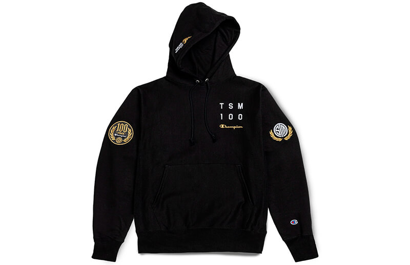 TSM x Champion #TSM100 Hoodie front © Team SoloMid shop