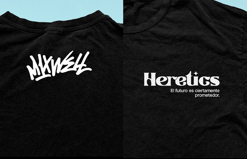 Heretics x Mixwell Special Edition T-shirt Details © Team Heretics shop