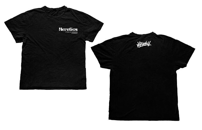 Heretics x Mixwell Special Edition T-shirt Back and Front © Team Heretics shop
