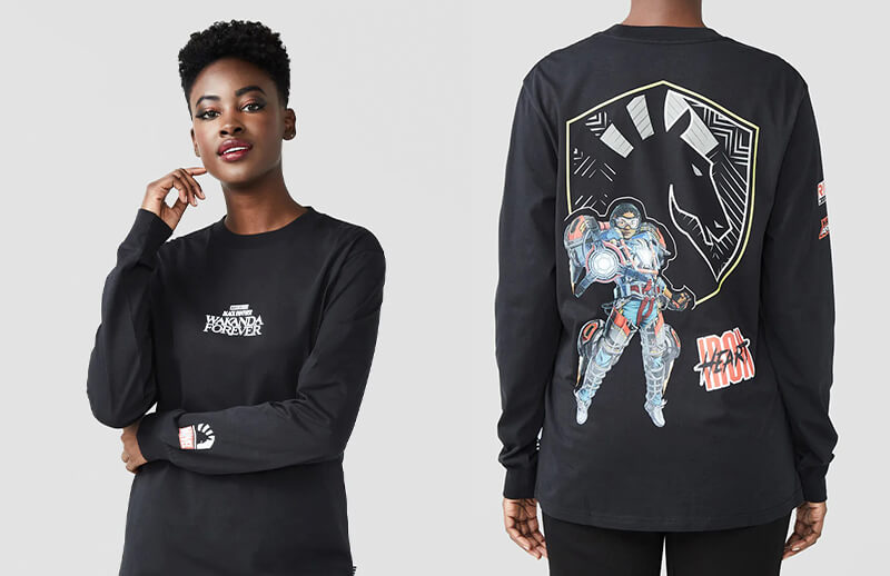 Liquid x MARVEL Black Panther Iron Heart long sleeve T-shirt © Team Liquid store