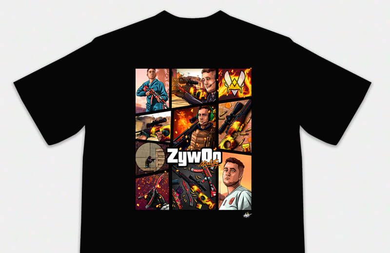 Vitality ZywOo T-Shirt by NiX © Team Vitality shop