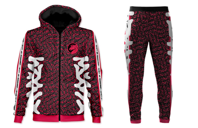 UOL Worlds 2021 Fire & Ice jacket and joggers © Unicorns of Love shop