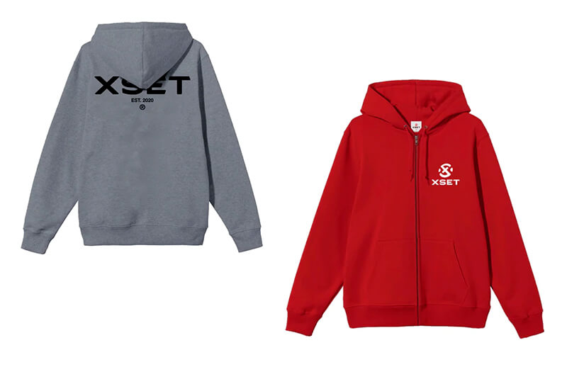 XSET Core Grey and Red Logo Zip Hoodie © XSET store