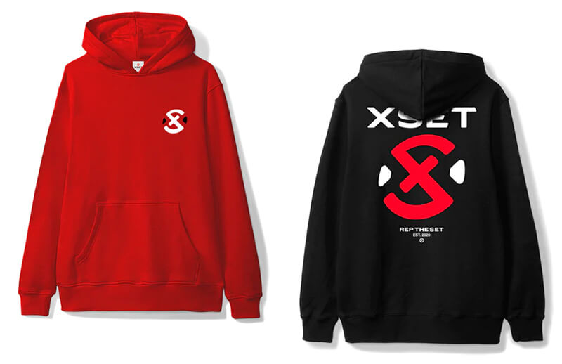 XSET Core black and red Logo Hoodies © XSET store