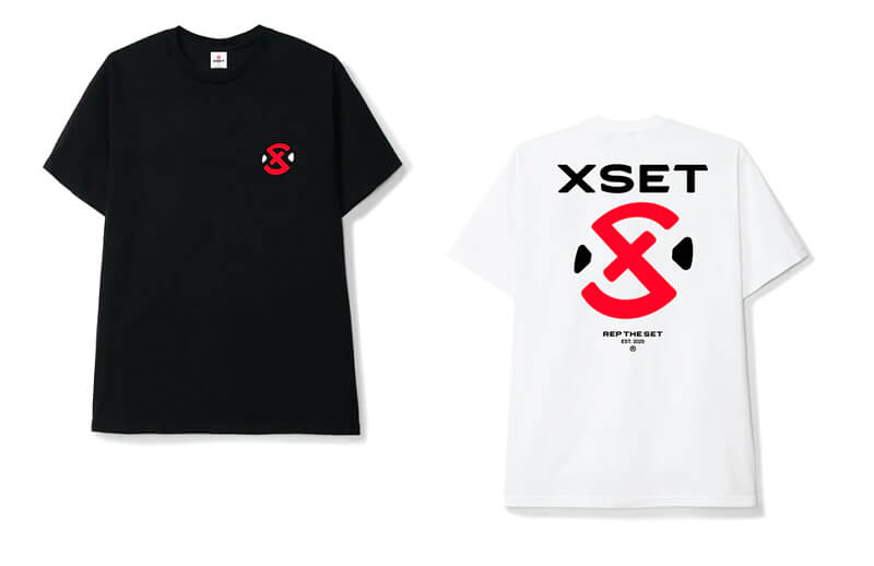 XSET Core black and white Logo T-shirts © XSET store